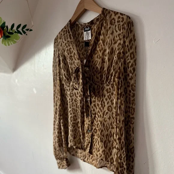 NWT Dolce and Gabbana D&G 100% silk leopard 44/30 - Picture 2 of 14